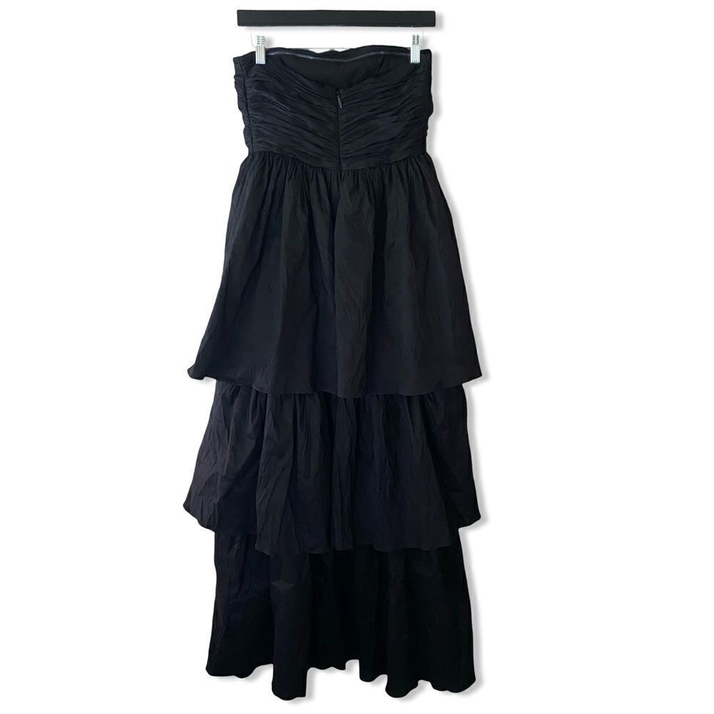 NWT Lovers and Friends Michie Maxi Dress Black high low gown taffeta Revolve S - Picture 4 of 10